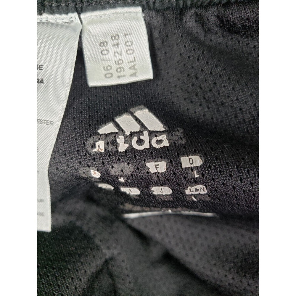 Adidas Track Pants Mens 34x32 Black 100% Polyester Elastic Waist Running Jogging - Picture 7 of 7